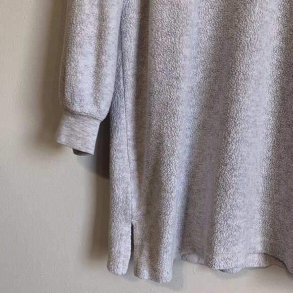 Soft Surroundings Women’s Small Petite Cozy Sweater Gray Henley Button Mock Neck - Picture 5 of 7